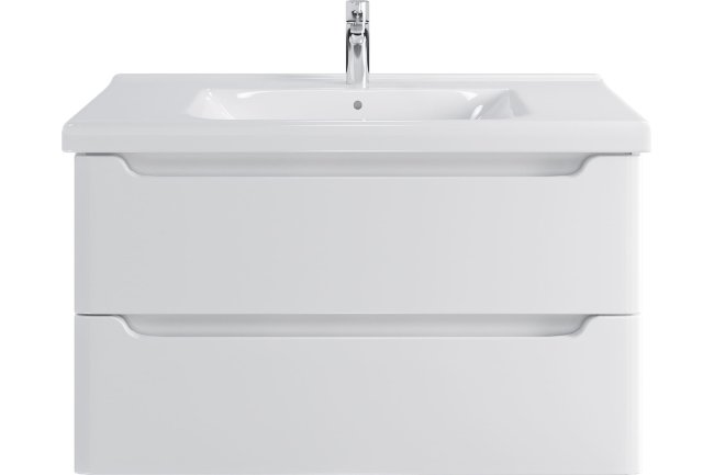 Тумба с раковиной Sanstar Lanciano 100, 2 ящика, подвесная, белая, Гармония 100 Тумба с раковиной Sanstar Lanciano 100, 2 ящика, подвесная, белая, Гармония 100