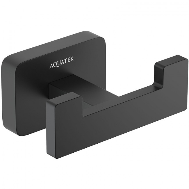 Крючок двойной Aquatek Либра матовый черный AQ4302MB