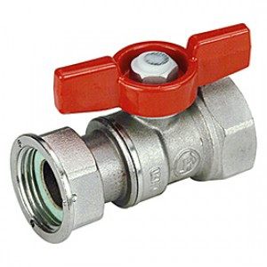 Кран шаровой с накидной гайкой Giacomini R251P ДУ15(1/2") НГ-ВР, ручка-бабочка R251PX002
