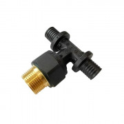Тройник Varmega Slide-fit с НР 20х3/4", PPSU/латунь, комбинированный, аксиальный VM51002 Тройник Varmega Slide-fit с НР 20х3/4", PPSU/латунь, комбинированный, аксиальный VM51002