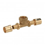 Тройник аксиальный Comap PEXY Max 20х1/2" с ВР серия S7130GV, латунь PGM4028