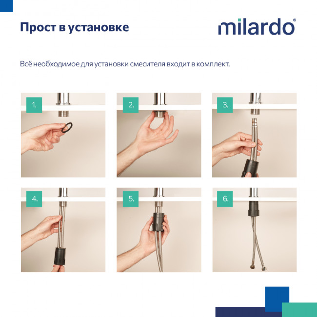 Смеситель для кухни Milardo Meal однорычажный M02BNR0M05 Смеситель для кухни Milardo Meal однорычажный M02BNR0M05