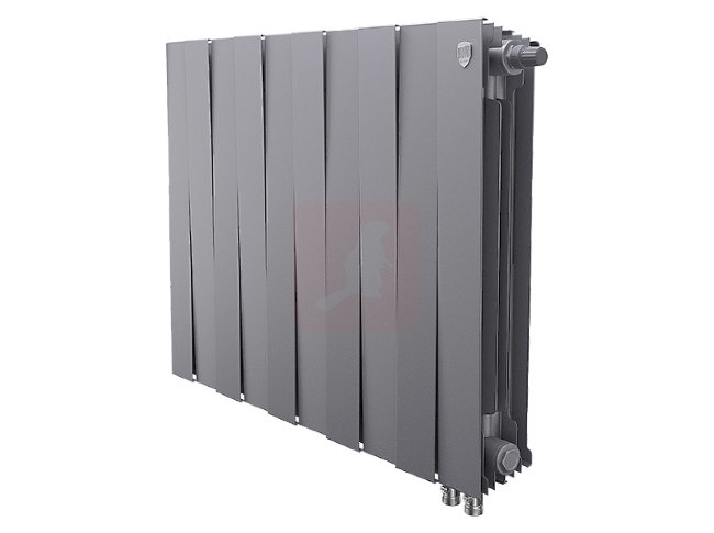 Биметаллический радиатор Royal Thermo Piano Forte 500 VDR Silver Satin, 10 секций