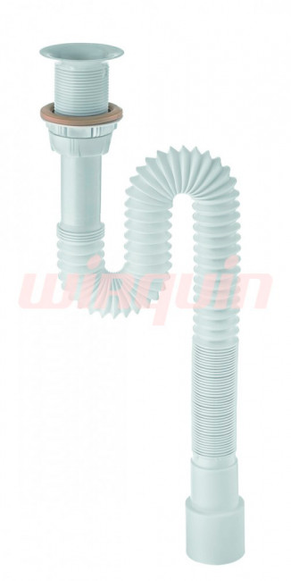 Сифон гофрированный для раковины Wirquin 1 1/4” х 40/50 мм, пластиковый выпуск L = 800 мм