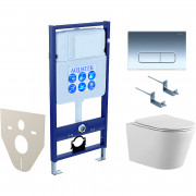 Комплект подвесного унитаза Aquatek Европа AQ1106-00 и инсталляции Aquatek Standard 50 INS-0000012 с звукоизол. прокладкой, панелью смыва KDI-0000016 (хром) и крепежом.