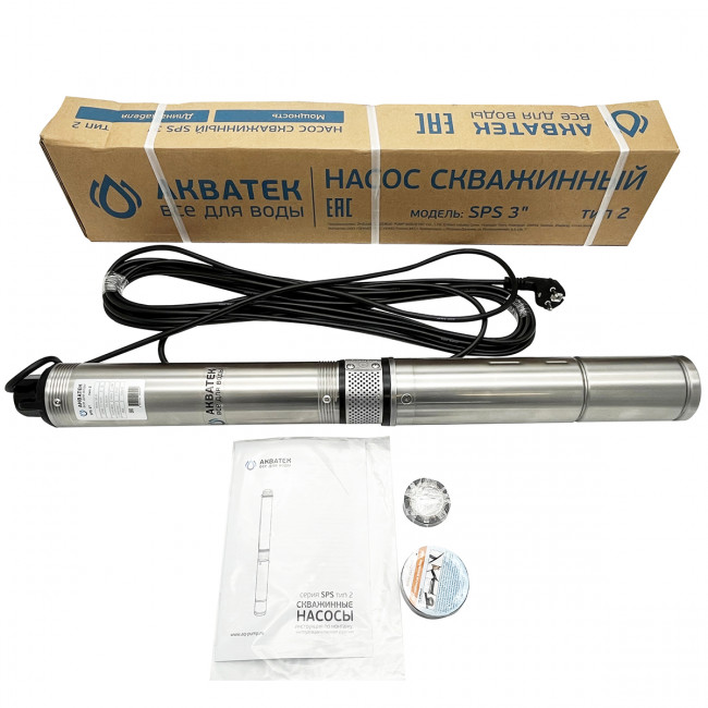 Насос скважинный Aquatek SPS тип 2 3,5" 4-124 с кабелем 80 м 0-18-0646 Насос скважинный Aquatek SPS тип 2 3,5" 4-124 с кабелем 80 м 0-18-0646