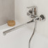 Смеситель для ванны с душевым гарнитуром Milardo Helic однорычажный, поворотный излив L320 мм, глянцевый хром HELSB02M10