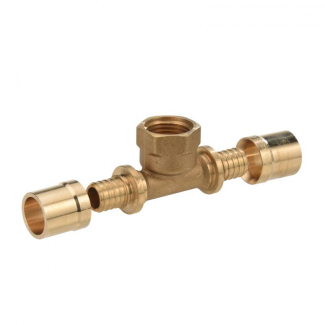Тройник аксиальный Comap PEXY Max 25х3/4" с ВР серия S7130GV, латунь PGM4068 Тройник аксиальный Comap PEXY Max 25х3/4" с ВР серия S7130GV, латунь PGM4068