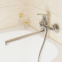 Смеситель для ванны с душевым гарнитуром Milardo Simp однорычажный, поворотный, длинный излив, глянцевый хром SIMSB02M10
