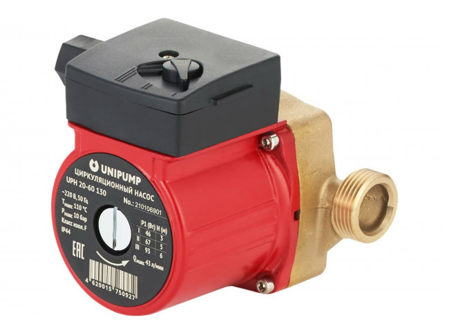 Насос циркуляционный ГВС Unipump UPH 20/60 130 латунь 21725 Насос циркуляционный ГВС Unipump UPH 20/60 130 латунь 21725