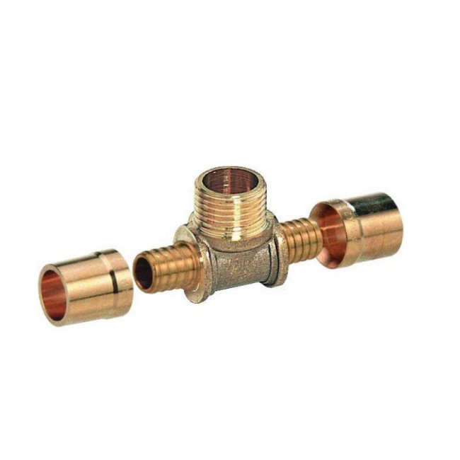 Тройник аксиальный Comap PEXY Max 20х1/2" с НР серия S7130GV, латунь PGM4072 Тройник аксиальный Comap PEXY Max 20х1/2" с НР серия S7130GV, латунь PGM4072