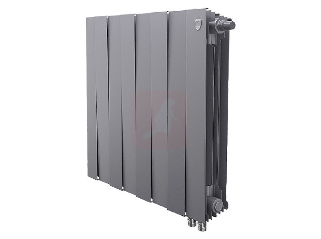 Биметаллический радиатор Royal Thermo Piano Forte 500 VDR Silver Satin, 8 секций