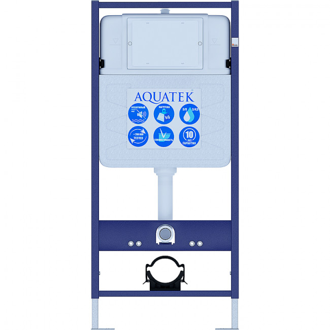 Комплект подвесного унитаза Aquatek Европа AQ1900-00 и инсталляции Aquatek Standard 50 INS-0000012 с звукоизол. прокладкой (без клавиши) и крепежом  KKI-0000002