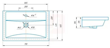 Тумба с раковиной Sanstar Модена 70, 1 ящик, 2 дверцы, белая, Фостер 700 Тумба с раковиной Sanstar Модена 70, 1 ящик, 2 дверцы, белая, Фостер 700