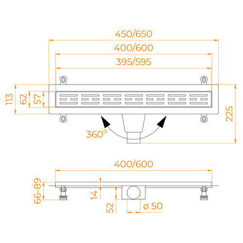 Душевой лоток RGW Drain Leo-30Gb-40 400 мм D50, на ножках, золото браш. 60213040-06 Душевой лоток RGW Drain Leo-30Gb-40 400 мм D50, на ножках, золото браш. 60213040-06
