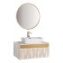 Тумба для ванной комнаты Atoll Пальмира, подвесная, белый глянец+патина золото, под раковину CeramaLux 9217
