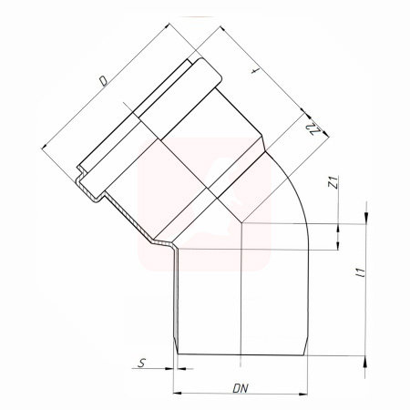 Отвод канализационный Ostendorf KG2000B 200х30°