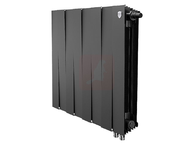 Биметаллический радиатор Royal Thermo Piano Forte 500 VDR Noir Sable, 8 секций Биметаллический радиатор Royal Thermo Piano Forte 500 VDR Noir Sable, 8 секций
