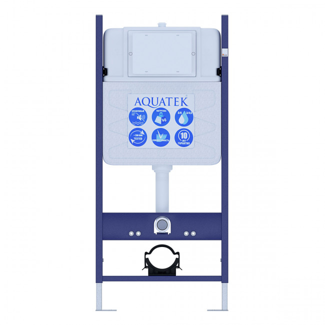 Комплект подвесного унитаза Aquatek Каир AQ1170-00 и инсталляции Aquatek Standard 50 INS-0000014 с звукоизол. прокладкой, панелью смыва KDI-0000017 (черная) и крепежом 4в1