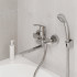 Смеситель для ванны с душевым гарнитуром Milardo Sterm однорычажный, поворотный, длинный излив, глянцевый хром STESB02M02