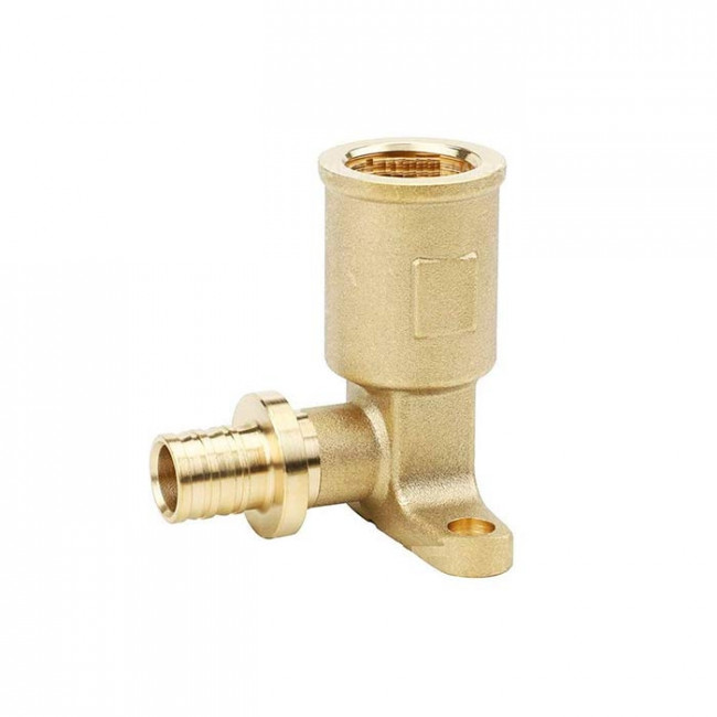 Угольник 90° (водорозетка) Varmega Slide-fit с ВР 16x1/2", удлиненный, с настенным креплением, латунь, аксиальный VM51621 Угольник 90° (водорозетка) Varmega Slide-fit с ВР 16x1/2", удлиненный, с настенным креплением, латунь, аксиальный VM51621