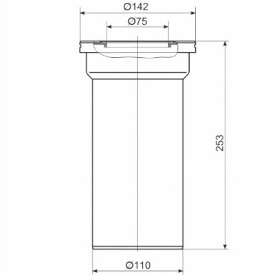Труба фановая прямая 110х250 W1220 РТП/OST