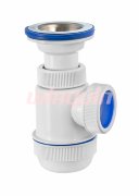 Сифон для раковины и мойки VIRPlast "МИНИ Элит" 1 1/2"х40 с литым выпуском и нержавеющей чашкой 70 мм Сифон для раковины и мойки VIRPlast "МИНИ Элит" 1 1/2"х40 с литым выпуском и нержавеющей чашкой 70 мм